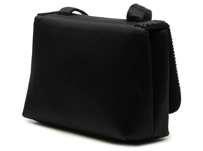 Mini borsa a tracolla Chanel Black Satin con perline Nero - vista 2