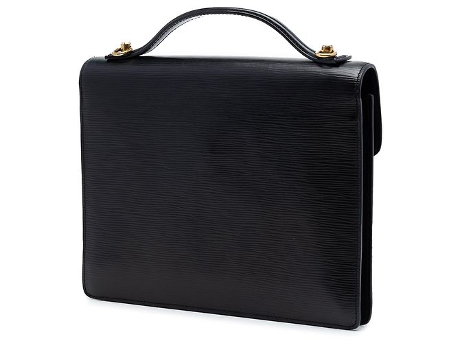 Borsa Louis Vuitton Epi Monceau 28 nera Nero - vista 2