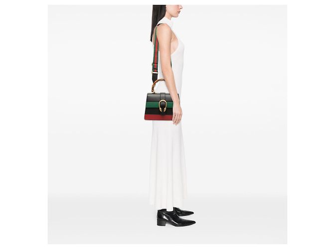 Borsa Dionysus in pelle Web e bambù nera di medie dimensioni Gucci Nero - vista 6