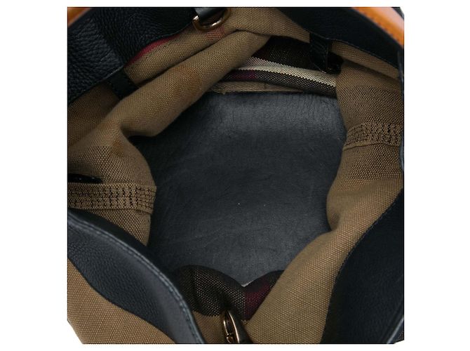 Borsa a secchiello Ashby con nappa e tela Mega Check marrone Burberry Medium - vista 4