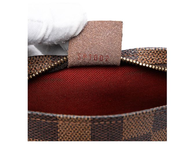 Pochette Trousse Louis Vuitton Damier Ebene Marrone - vista 5
