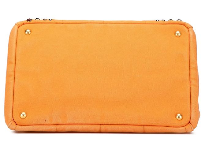 Borsa Prada Orange Canvas Canapa Bijoux Arancione - vista 3