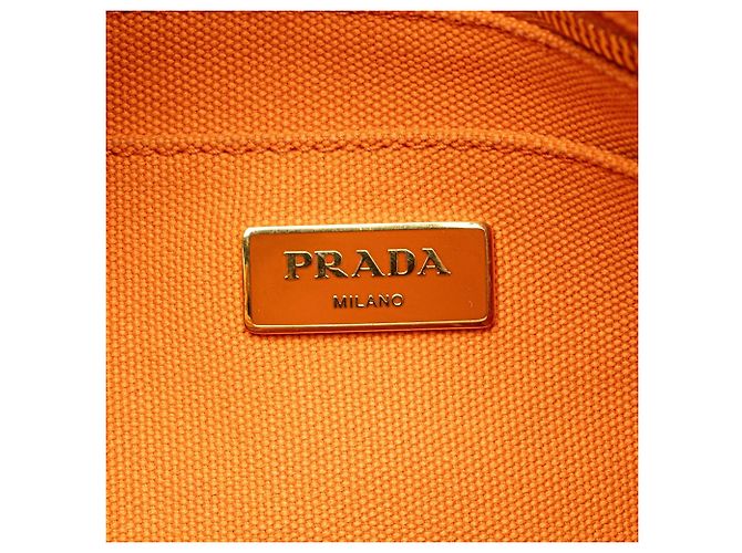 Borsa Prada Orange Canvas Canapa Bijoux Arancione - vista 5