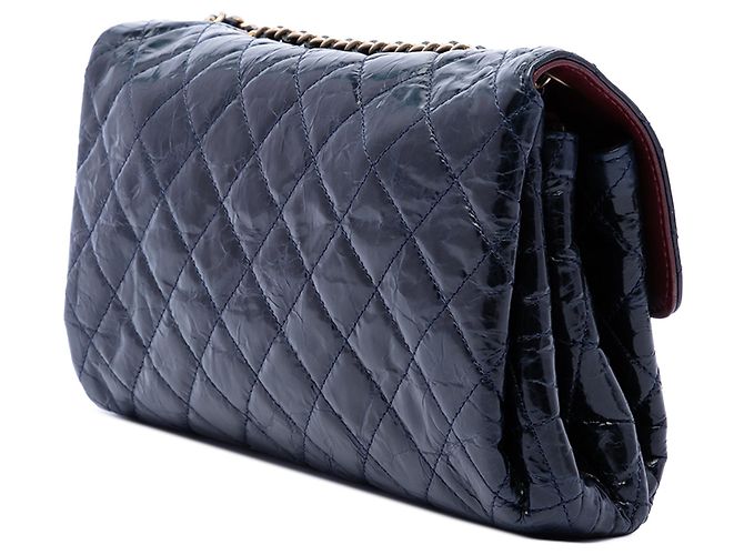 Borsa a tracolla Chanel CC trapuntata in vitello invecchiato laccato blu - vista 2