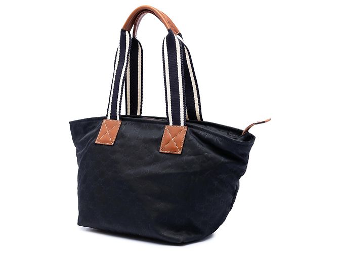 Tote in nylon GG Web nero Gucci - vista 2