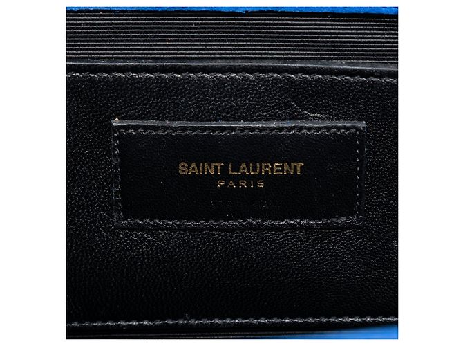 Borsa a tracolla Kate in scamosciato con monogramma blu medio Saint Laurent - vista 5