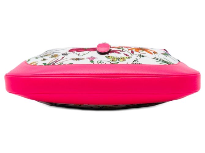 Borsa a tracolla Gucci Flora Canvas Jackie O Bouvier bianca Bianco - vista 3