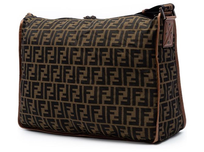 Borsa a tracolla Fendi Zucca Canvas marrone - vista 2
