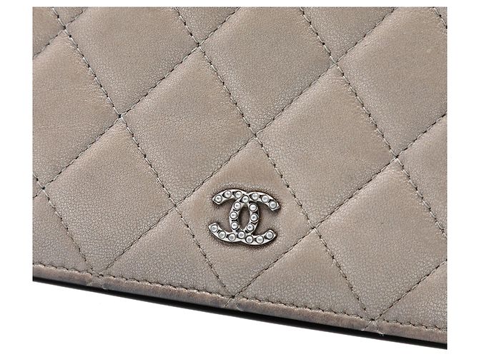 Borsa a tracolla Chanel CC Quilted Lambskin Full Flap Wallet on Chain Marrone - vista 5