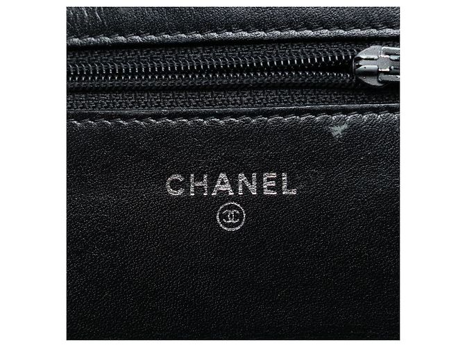 Borsa a tracolla Chanel CC Quilted Patent Wallet On Chain nera Nero - vista 5