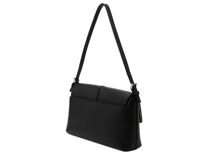 Borsa a tracolla con patta in pelle nera Burberry Nero - vista 2