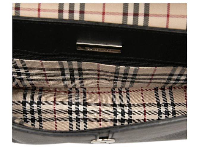 Borsa a tracolla con patta in pelle nera Burberry Nero - vista 4