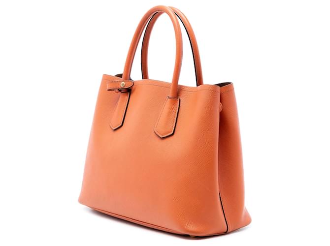 Borsa Double Saffiano Cuir Prada Medium Arancione - vista 2