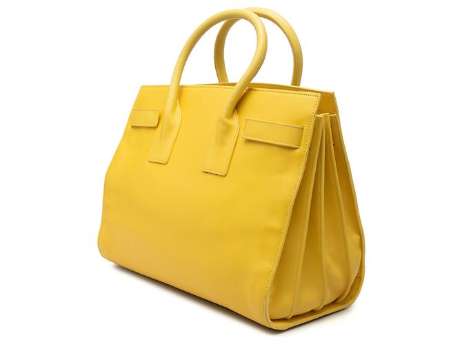 Borsa Sac De Jour in pelle piccola gialla Saint Laurent Giallo - vista 2