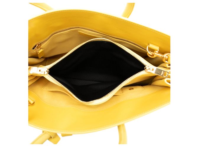 Borsa Sac De Jour in pelle piccola gialla Saint Laurent Giallo - vista 4