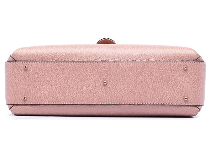Borsa satchel Gucci Medium Dollar Calfskin Interlocking G rosa - vista 3