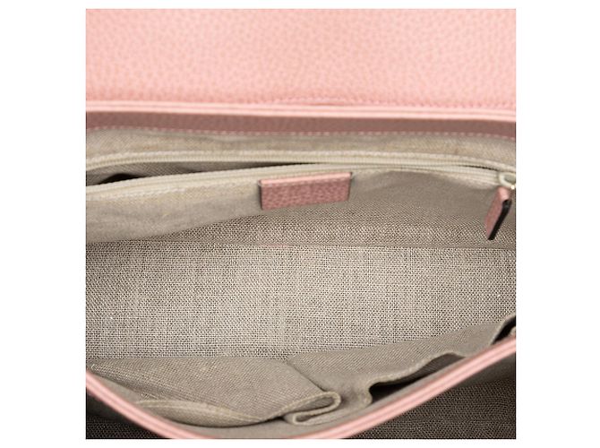 Borsa satchel Gucci Medium Dollar Calfskin Interlocking G rosa - vista 4