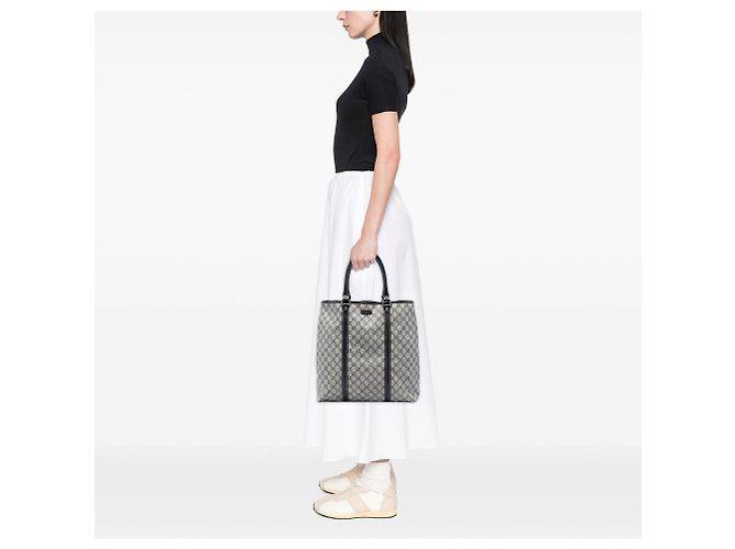 Tote verticale Gucci GG Supreme beige - vista 5