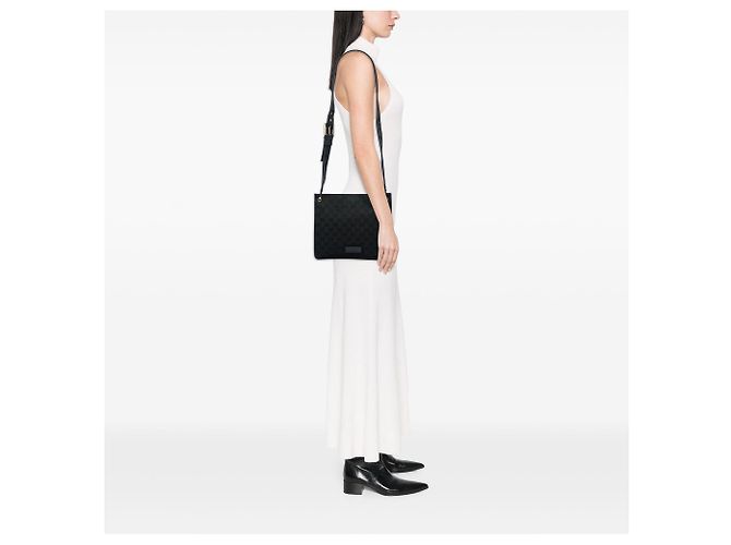 Borsa a tracolla Gucci GG Canvas nera Nero - vista 6