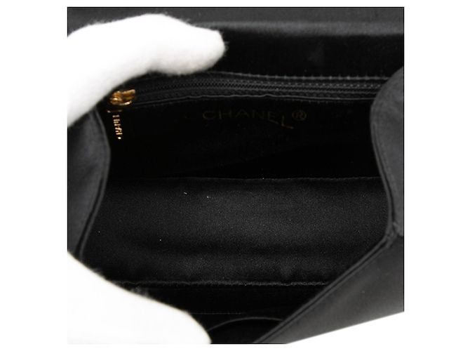 Borsa Chanel CC Satin Top Handle Flap Blu - vista 4