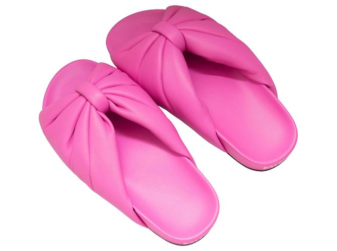Sandali slide in pelle Balenciaga Rosa acceso Taglia 36 - vista 3
