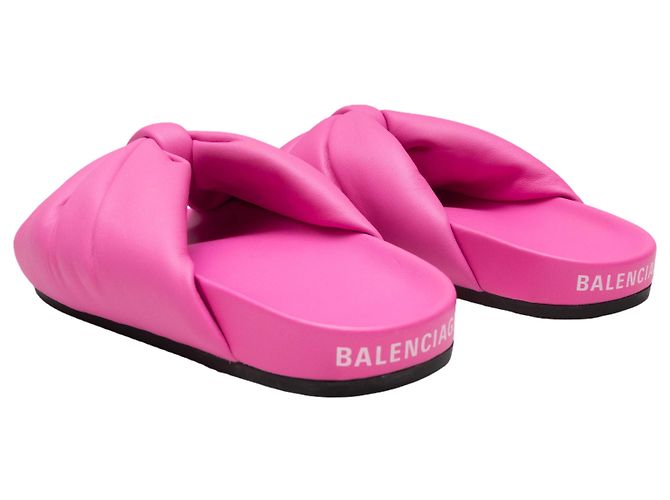 Sandali slide in pelle Balenciaga Rosa acceso Taglia 36 - vista 4