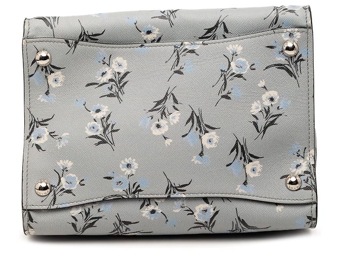 Borsa Saffiano con stampa floreale e doppia tasca grigia Prada Grigio - vista 3