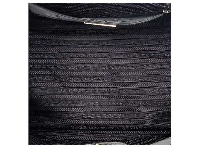Borsa Saffiano con stampa floreale e doppia tasca grigia Prada Grigio - vista 4