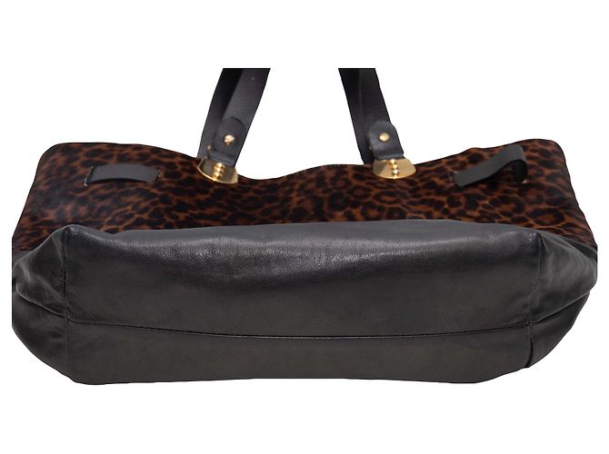 Borsa Christian Louboutin in pelo di pony sfumato marrone e nero - vista 10