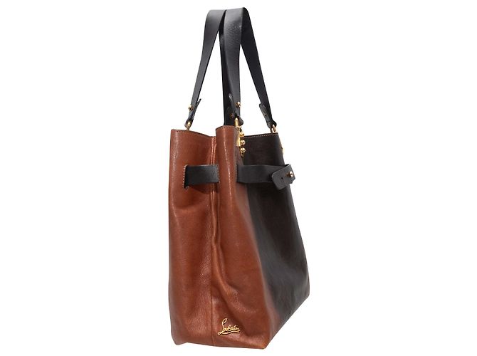 Borsa Christian Louboutin in pelo di pony sfumato marrone e nero - vista 2