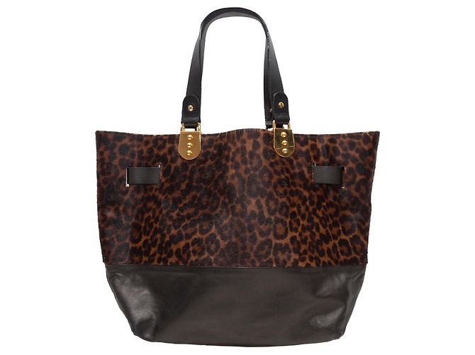 Borsa Christian Louboutin in pelo di pony sfumato marrone e nero - vista 7