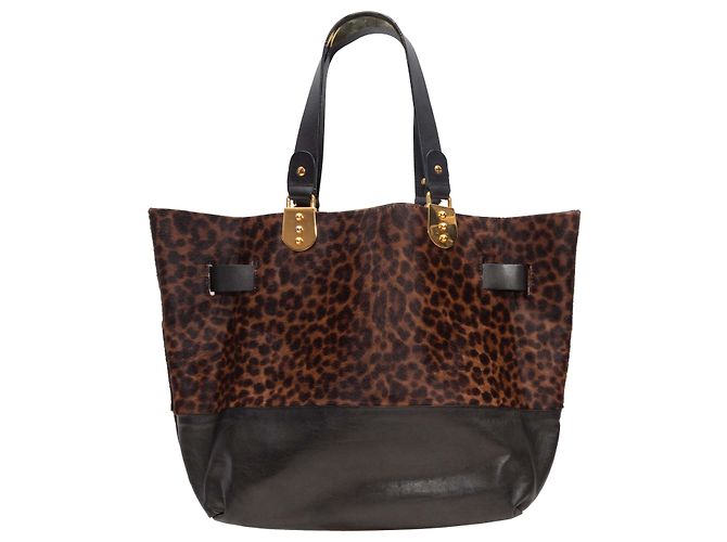 Borsa Christian Louboutin in pelo di pony sfumato marrone e nero - vista 8