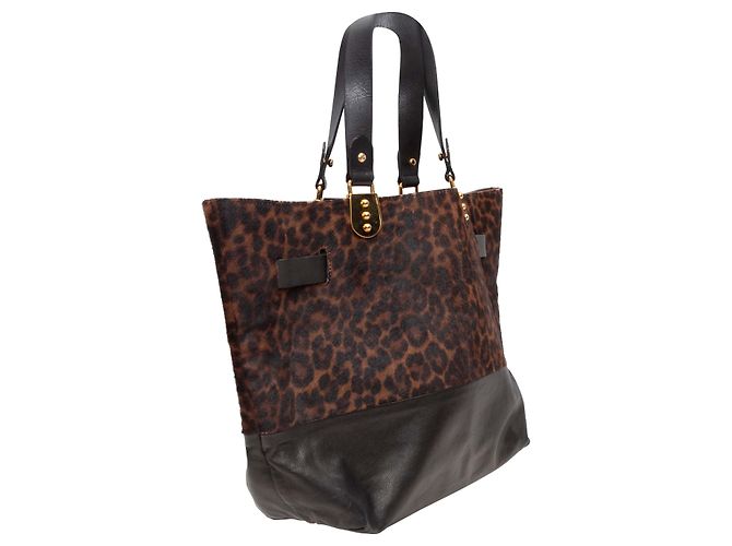 Borsa Christian Louboutin in pelo di pony sfumato marrone e nero - vista 9