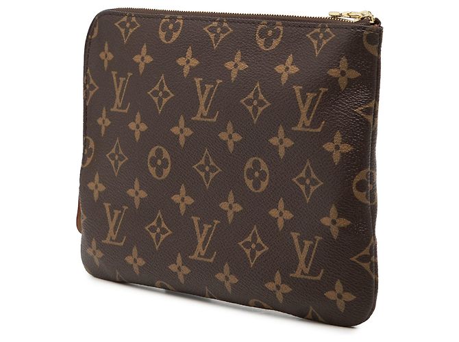 Clutch marrone Louis Vuitton Monogram Etui Voyageur PM - vista 2