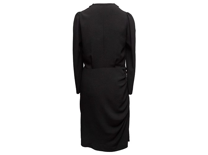 Schwarzes Balenciaga Drapierendes Langarmkleid Größe IT 42 - Ansicht 3