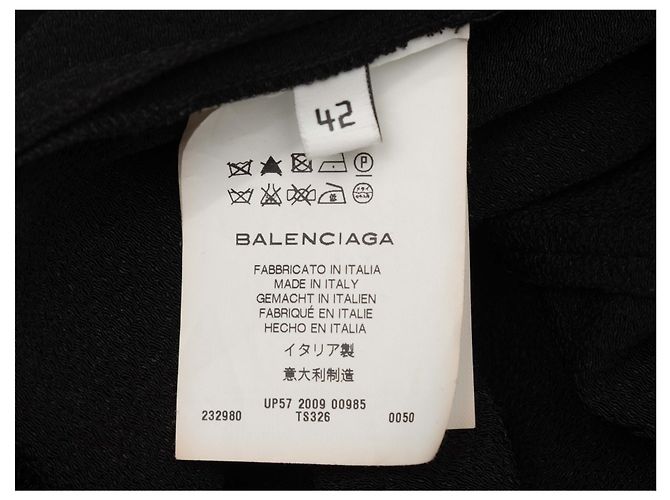 Schwarzes Balenciaga Drapierendes Langarmkleid Größe IT 42 - Ansicht 5
