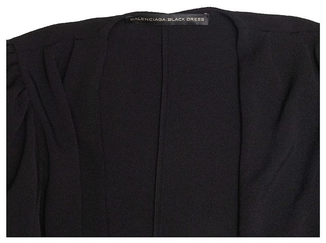 Schwarzes Balenciaga Drapierendes Langarmkleid Größe IT 42 - Ansicht 7