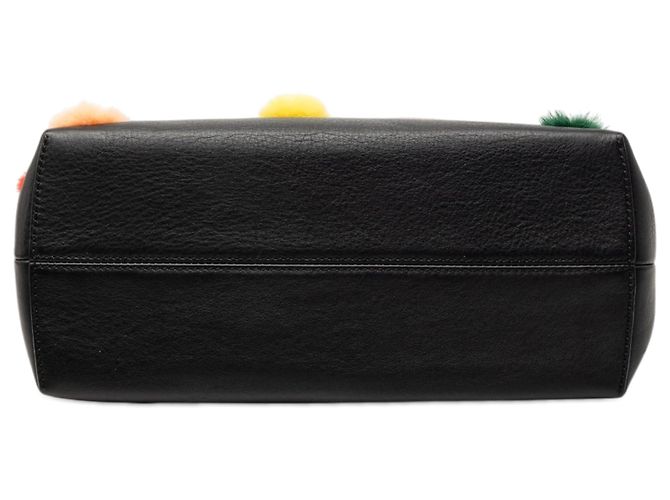 Borsa Fendi Medium Leather Pompom By The Way nera Nero - vista 3