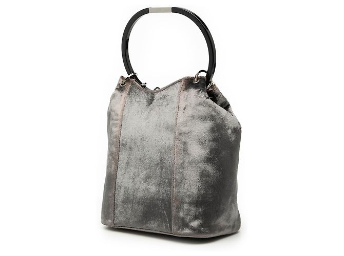Bucket Gucci in velluto argento - vista 2