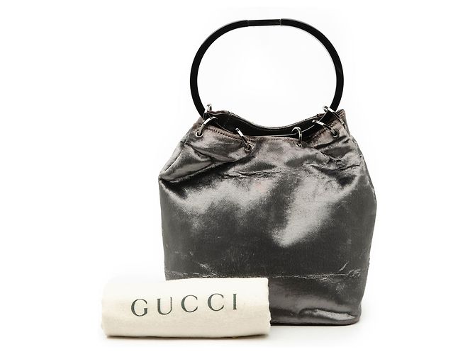 Bucket Gucci in velluto argento - vista 8