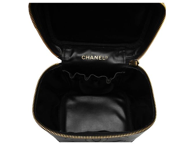 Vanity Beauty Case Chanel CC Caviar Nero - vista 4
