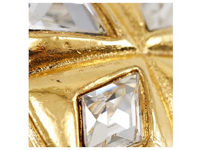 Orecchini a clip Chanel placcati in oro con strass a forma di diamante D'oro - vista 10