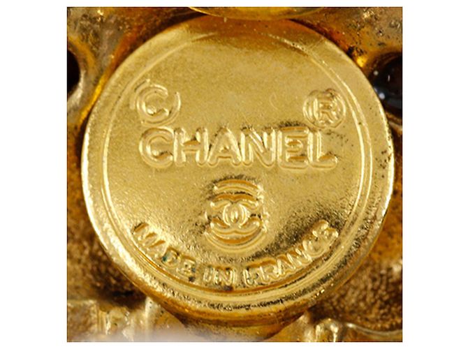 Orecchini a clip Chanel placcati in oro con strass a forma di diamante D'oro - vista 5