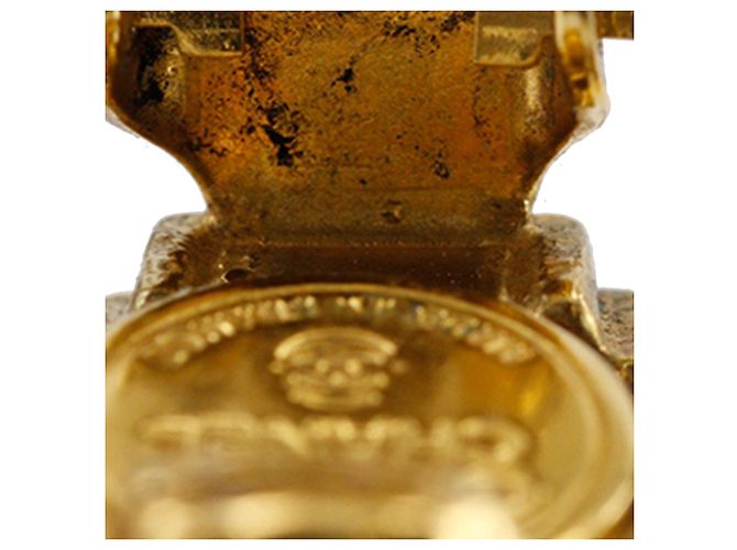 Orecchini a clip Chanel placcati in oro con strass a forma di diamante D'oro - vista 6
