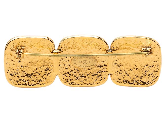 Spilla Triple CC placcata oro Gold Chanel D'oro - vista 2