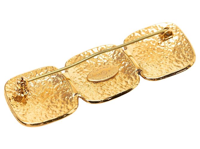 Spilla Triple CC placcata oro Gold Chanel D'oro - vista 3