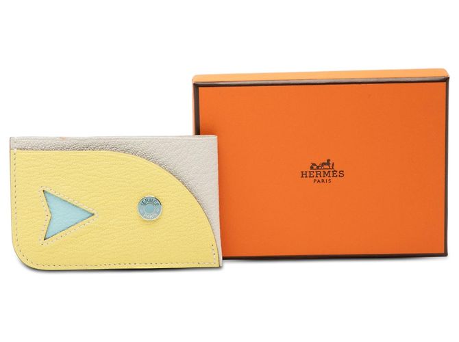 Gelber Hermès Chevre Mysore Poisson Kartenhalter - Ansicht 8