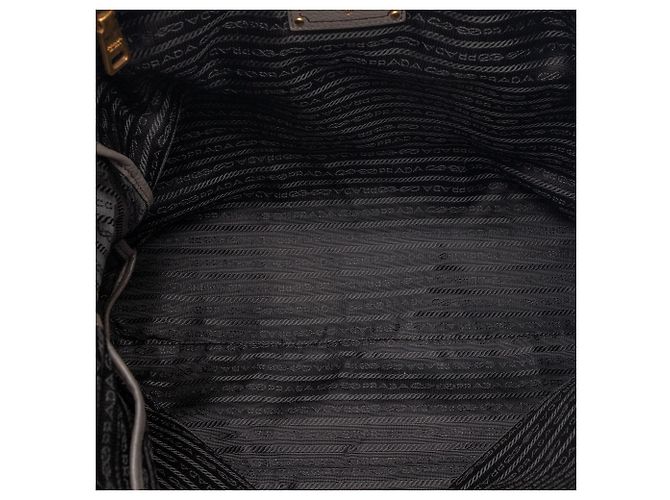 Borsa Tote Convertible Aperta Prada Bicolor Vitello Daino Marrone - vista 4