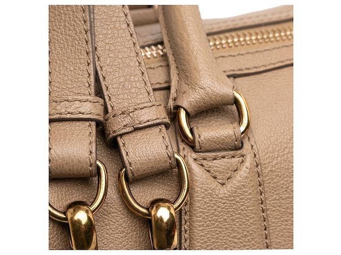 Brauner Burberry Kirley Satchel aus Leder Medium - Ansicht 10