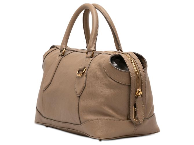 Brauner Burberry Kirley Satchel aus Leder Medium - Ansicht 2